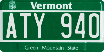 VT license plate ATY940