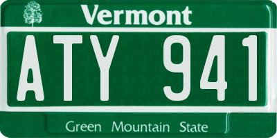 VT license plate ATY941