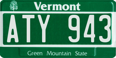 VT license plate ATY943