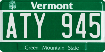 VT license plate ATY945