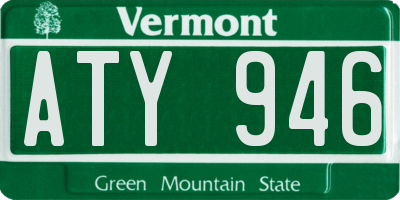 VT license plate ATY946
