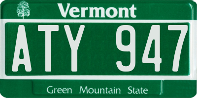 VT license plate ATY947