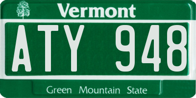 VT license plate ATY948
