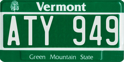 VT license plate ATY949