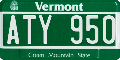 VT license plate ATY950