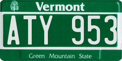 VT license plate ATY953