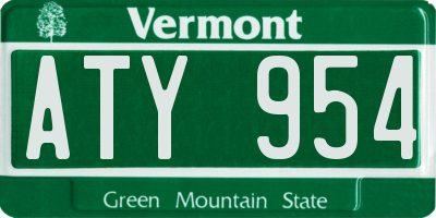 VT license plate ATY954