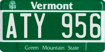 VT license plate ATY956