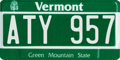 VT license plate ATY957