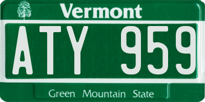 VT license plate ATY959