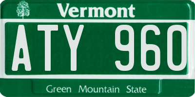 VT license plate ATY960