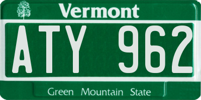 VT license plate ATY962