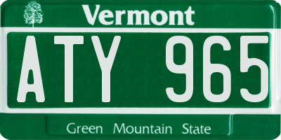 VT license plate ATY965