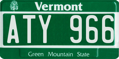 VT license plate ATY966