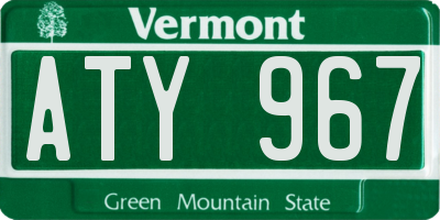 VT license plate ATY967