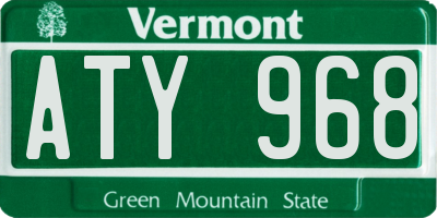 VT license plate ATY968