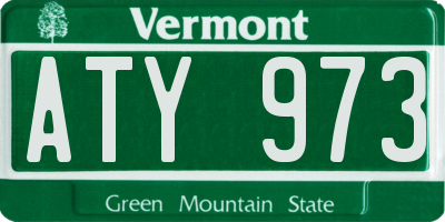 VT license plate ATY973