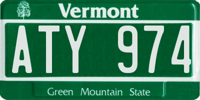 VT license plate ATY974