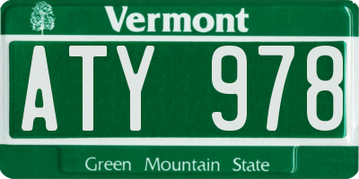 VT license plate ATY978