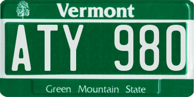 VT license plate ATY980