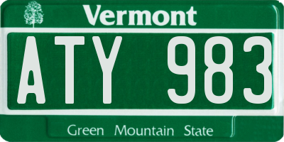 VT license plate ATY983