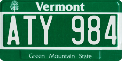VT license plate ATY984