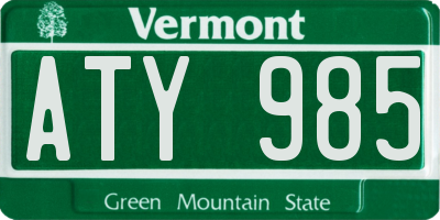 VT license plate ATY985