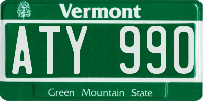 VT license plate ATY990