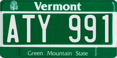 VT license plate ATY991