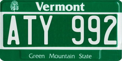 VT license plate ATY992