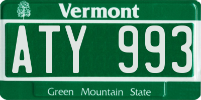 VT license plate ATY993