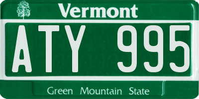 VT license plate ATY995