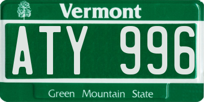VT license plate ATY996