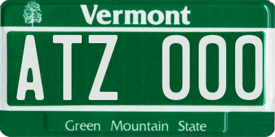 VT license plate ATZ000