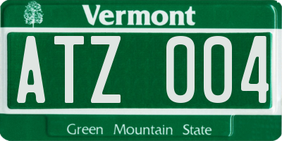 VT license plate ATZ004