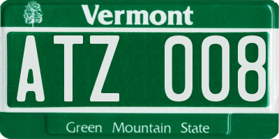 VT license plate ATZ008
