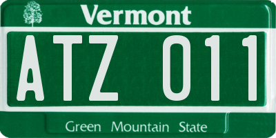 VT license plate ATZ011