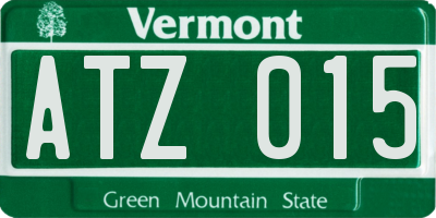VT license plate ATZ015