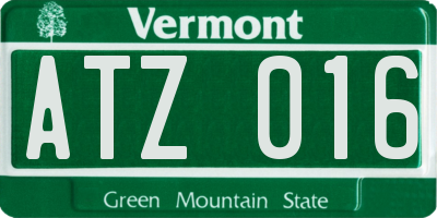VT license plate ATZ016