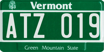 VT license plate ATZ019