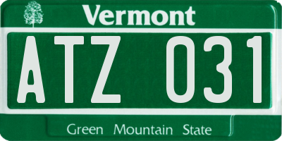 VT license plate ATZ031
