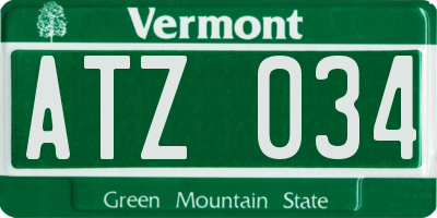 VT license plate ATZ034