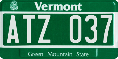 VT license plate ATZ037