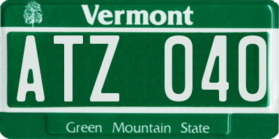 VT license plate ATZ040