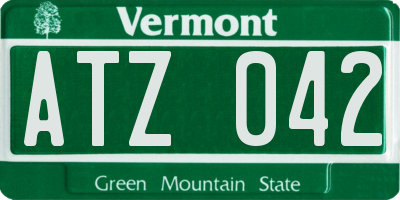 VT license plate ATZ042