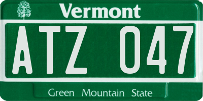VT license plate ATZ047