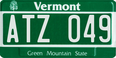 VT license plate ATZ049