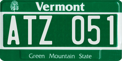 VT license plate ATZ051