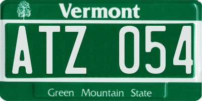 VT license plate ATZ054