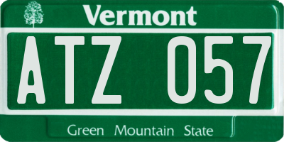 VT license plate ATZ057